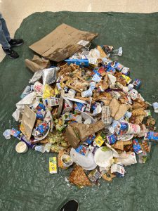 pile of food waste from school